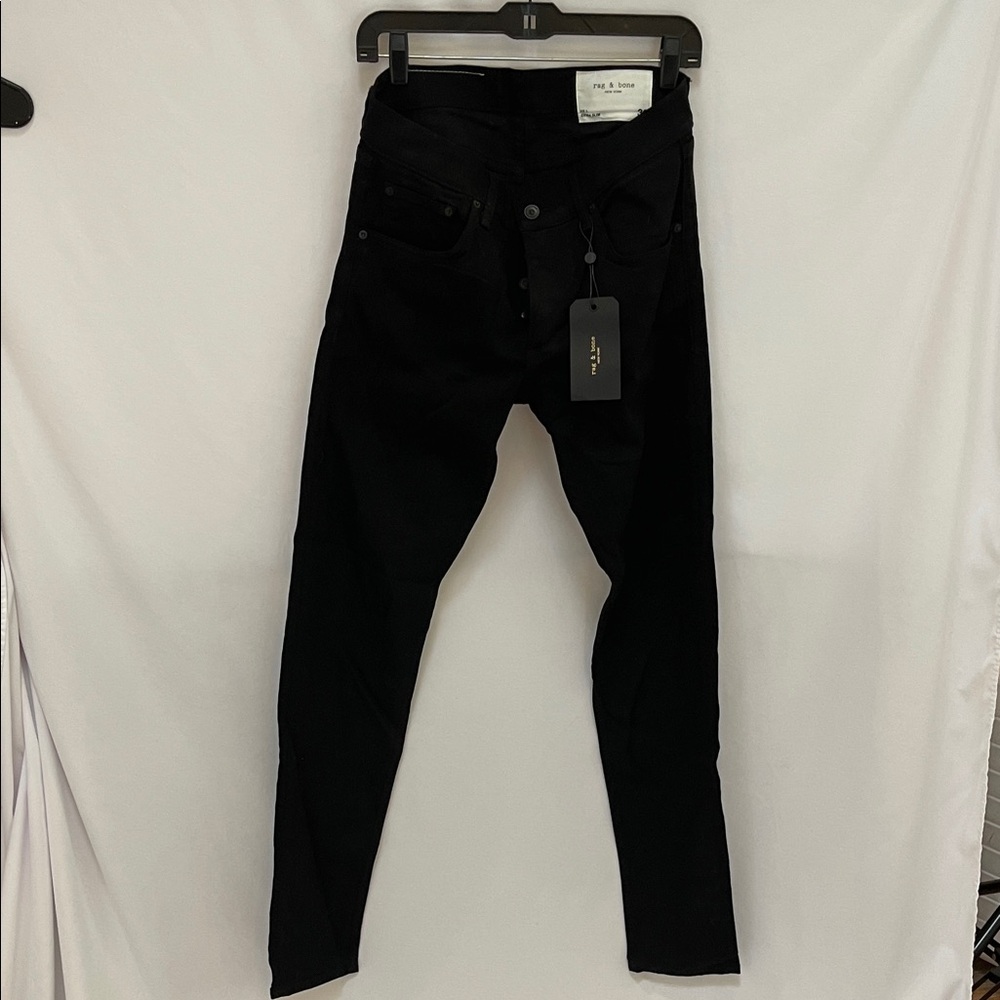 rag & bone Men's Jet Black Skinny Jeans